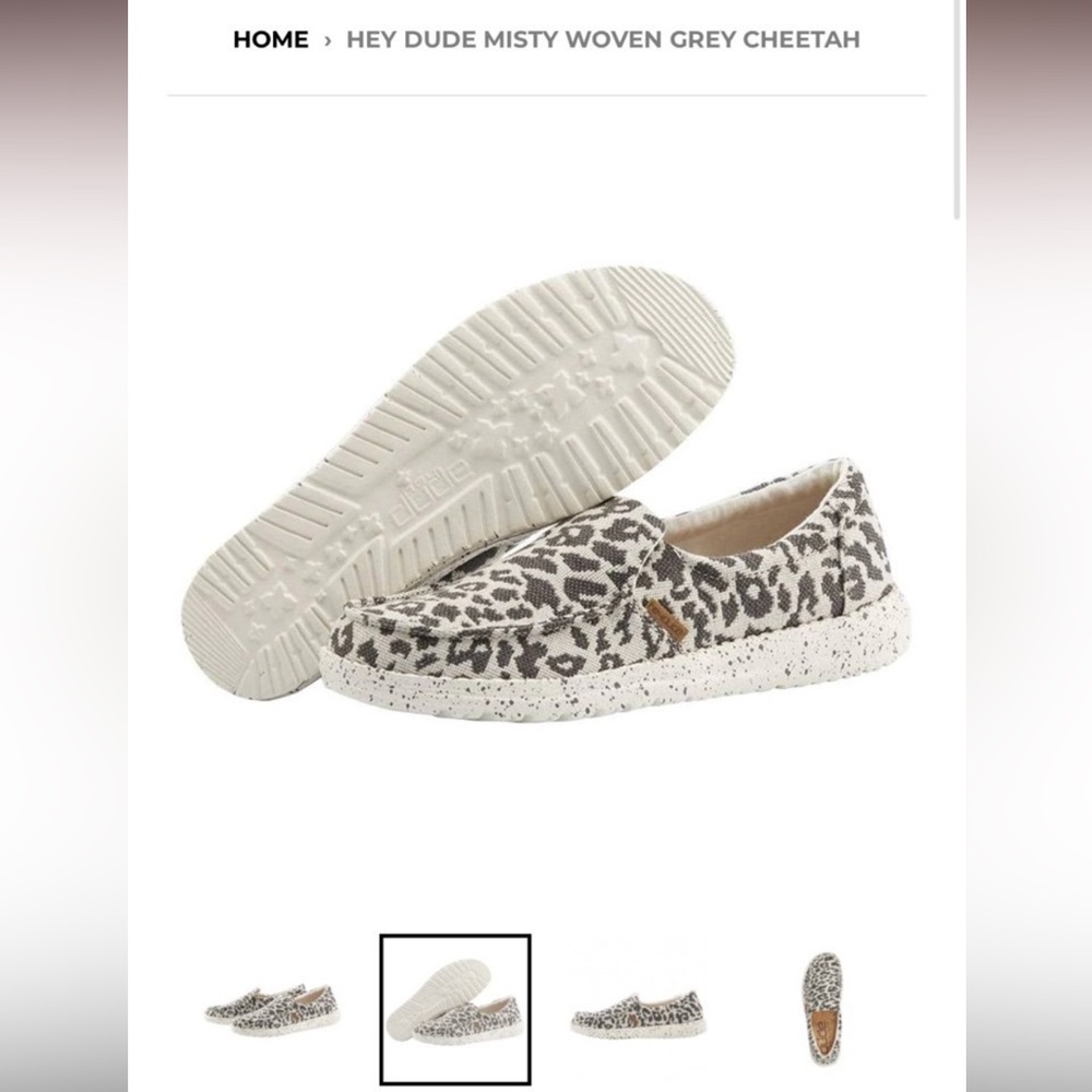 Hey dude misty woven grey cheetah